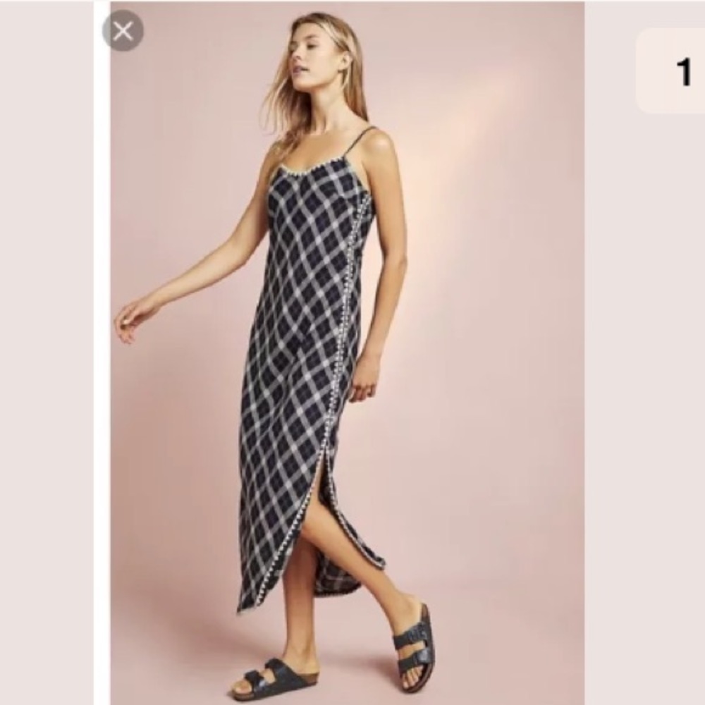 SALE NWOT Anthropologie Shannon Plaid Slip Dress Sz Sm